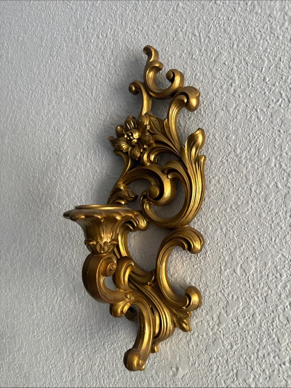 Decorative Gold Floral Wall Sconce - Classic Home Accent